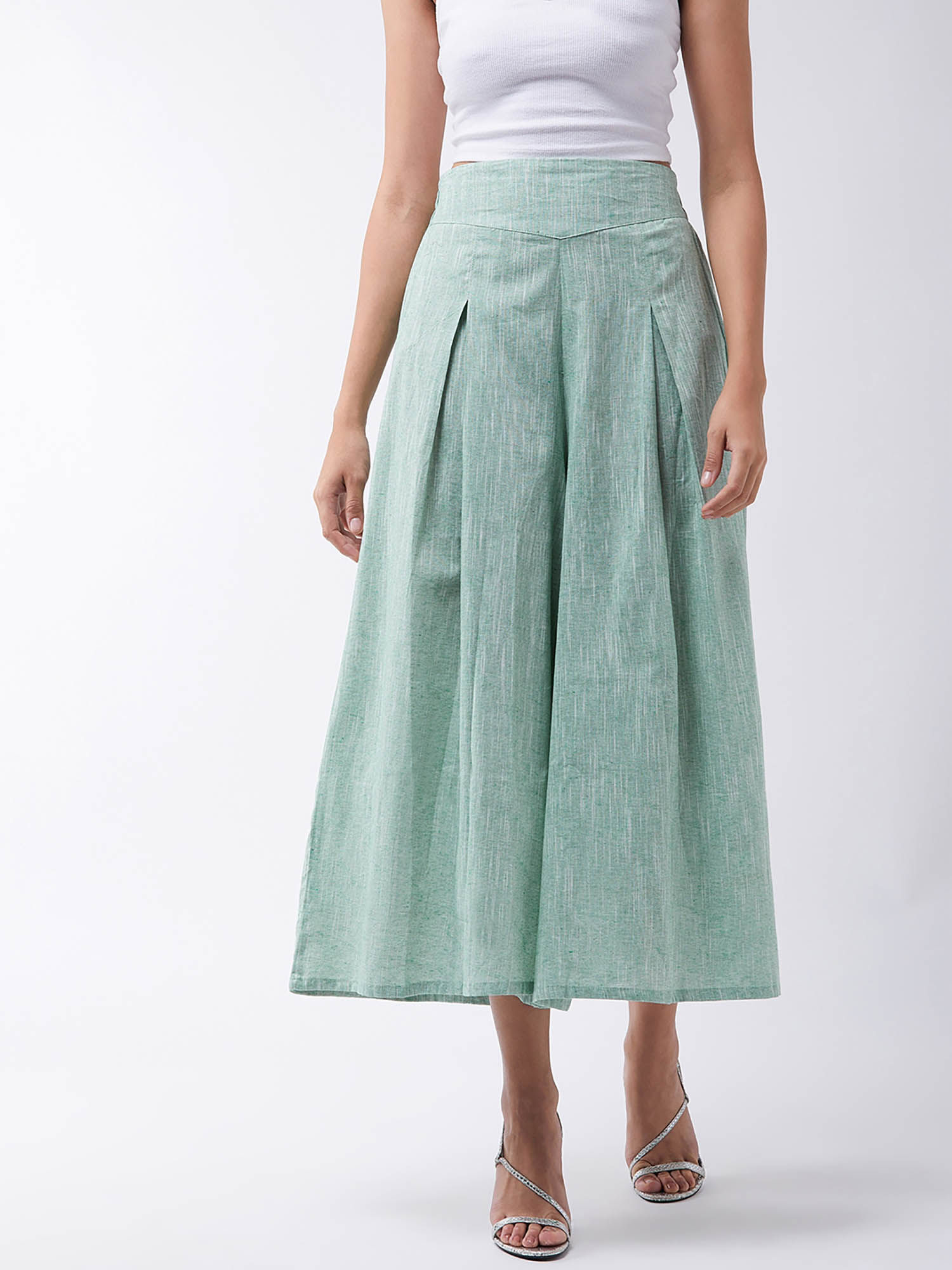 inweave Green Solid Palazzo-picture-15
