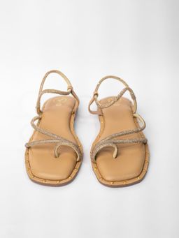 Sana K Luxurious Footwear - Nude One Toe Malaika Studs Flats