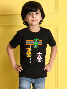 Nusyl - Boys Black Printed T-Shirt