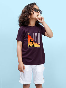 Nusyl - Climb Printed Wine T-Shirt