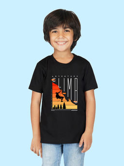 Nusyl - Boys Black Climb Printed T-Shirt