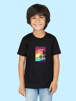 Nusyl - Boys Black Paradise Printed T-Shirt