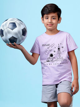 Nusyl - Space Printed Lavender T-Shirt