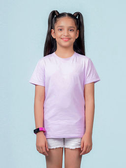 Nusyl - Girls Solid Lavender T-Shirt