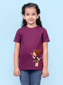 Nusyl - Girls Wine Girl Printed T-Shirt