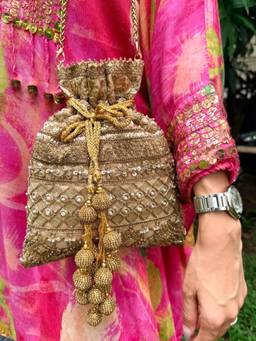 SG By Sonia Gulrajani - Sairah Gold Potli Bag