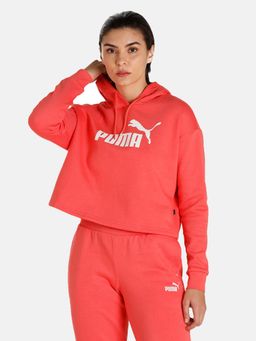 Puma - Ess Cropped Logo Fl Women Pink Hoodie