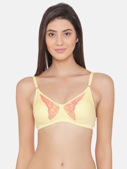 Clovia - Cotton Rich Solid Non-Padded Full Cup Wire Free Everyday Bra - Light Yellow