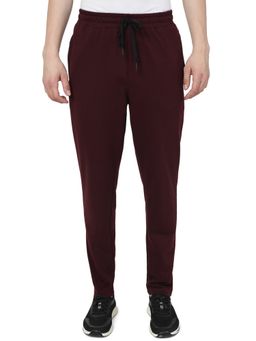 JadeBlue - Men Wine Cotton Blend Regular Fit Solid Track Pant