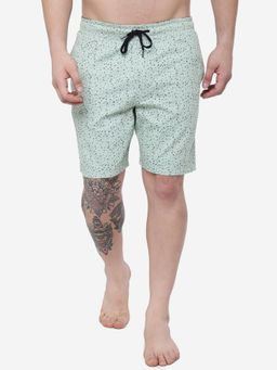 JadeBlue - Men Light Green Cotton Slim Fit Printed Boxer Shorts