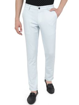 JadeBlue - Men Sky Blue Cotton Venice Fit Textured Casual Trouser