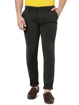 JadeBlue - Men Olive Cotton Stretch Venice Fit Solid Casual Trouser