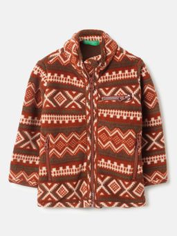 United Colors of Benetton - Multi-Color Regular Fit Printed Polar Fleece Winter Jacket