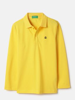 United Colors of Benetton - Yellow Regular Fit Solid Pique Polo T-shirt