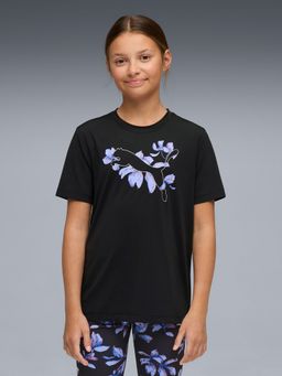 Puma - Black Essentials Training Youth Flower Print T-shirt