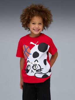 Puma - Red Sporty Cats Kids' Relaxed Graphic T-shirt