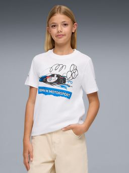 Puma - White Bmw M Motorsport Sportswear Youth Car Graphic T-shirt