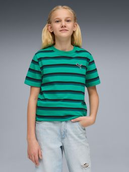 Puma - Green Essentials Youth Striped T-shirt
