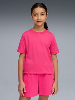 Puma - Pink Essentials Cantered Cat Logo Youth T-shirt