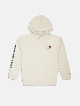 Tommy Hilfiger - Beige Boys Logo Hoodie