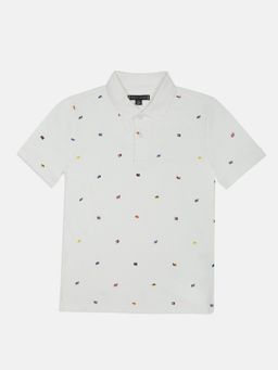 Tommy Hilfiger - White Boys Printed Polo T-shirt