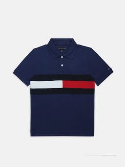 Tommy Hilfiger - Navy Blue Boys Colorblock Polo T-shirt