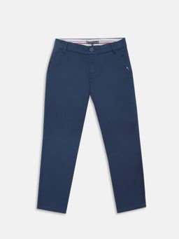 Tommy Hilfiger - Blue Boys Solid Mid Rise Trouser