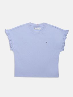 Tommy Hilfiger - Blue Girls Solid Cotton T-shirt