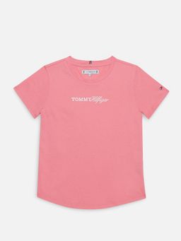 Tommy Hilfiger - Pink Girls Logo Cotton T-shirt