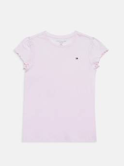 Tommy Hilfiger - Pink Girls Solid Cotton T-shirt