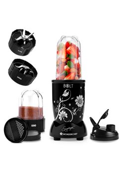 Wonderchef - Nutri Blend BOLT Mixer Grinder, 2 Jar, Swifter With Sipper Lid 600W, Black