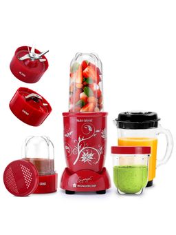 Wonderchef - Nutri Blend Mixer Grinder, Blender, 500 W, 2 Year Warranty, Red