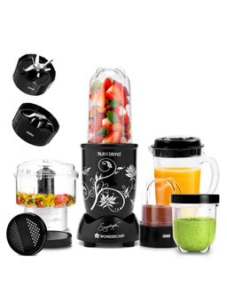 Wonderchef - Nutri Blend CKM Mixer Grinder Juicer Blender with Sipper Jar And Chopper 500 W, Black
