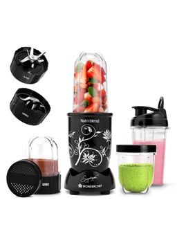 Wonderchef - Nutri-Blend Mixer Grinder Blender, Unbreakable Jar with Sipper Jar 500W - Black (9 Piece)