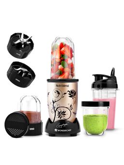 Wonderchef - Nutri-Blend Mixer Grinder Blender, Unbreakable Jar with Sipper Jar 500W - Beige (9 Piece)