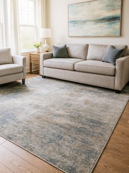 OBSESSIONS - Polyester Machine Made Rectangular Floor Carpet, Light Grey