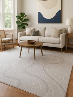 OBSESSIONS - Abstract Polyester Carpet, Grey