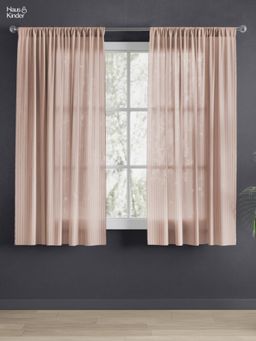 Haus & Kinder - Signature Desert Blush Sheer Jacquard Curtains , Rod Pocket, 95 GSM (Pack of 2)