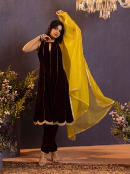 Gajra Gang - Miss Makhmali Purple Gota Anarkali, Semi Salwar & Dupatta