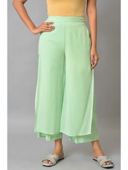 Aurelia - Green Straight Fit Women Palazzo