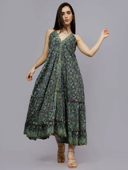 Aditi Wasan - Multi-Colored Paisley Print Long Freesize Dress