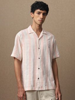Mufti - Soft Pink Stripes Men Shirt