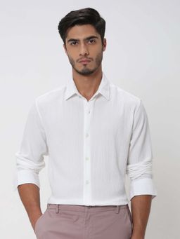 Mufti - Snow White Textured Men Shirt