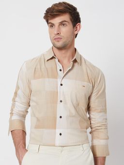 Mufti - Khaki Checks Men Shirt