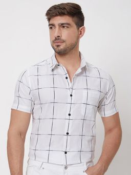 Mufti - Bright White Checks Men Shirt