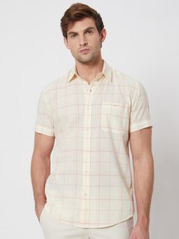 Mufti - Soft Cream Checks Men Shirt
