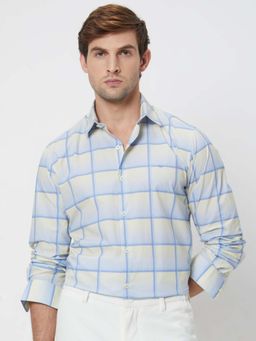 Mufti - Light Blue Checks Men Shirt