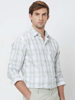 Mufti - Light Green Checks Men Shirt