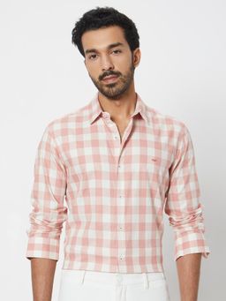 Mufti - Soft Pink Checks Men Shirt