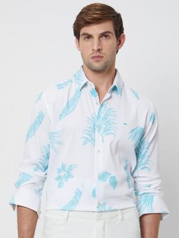 Mufti - Bright Turquoise Floral Men Shirt